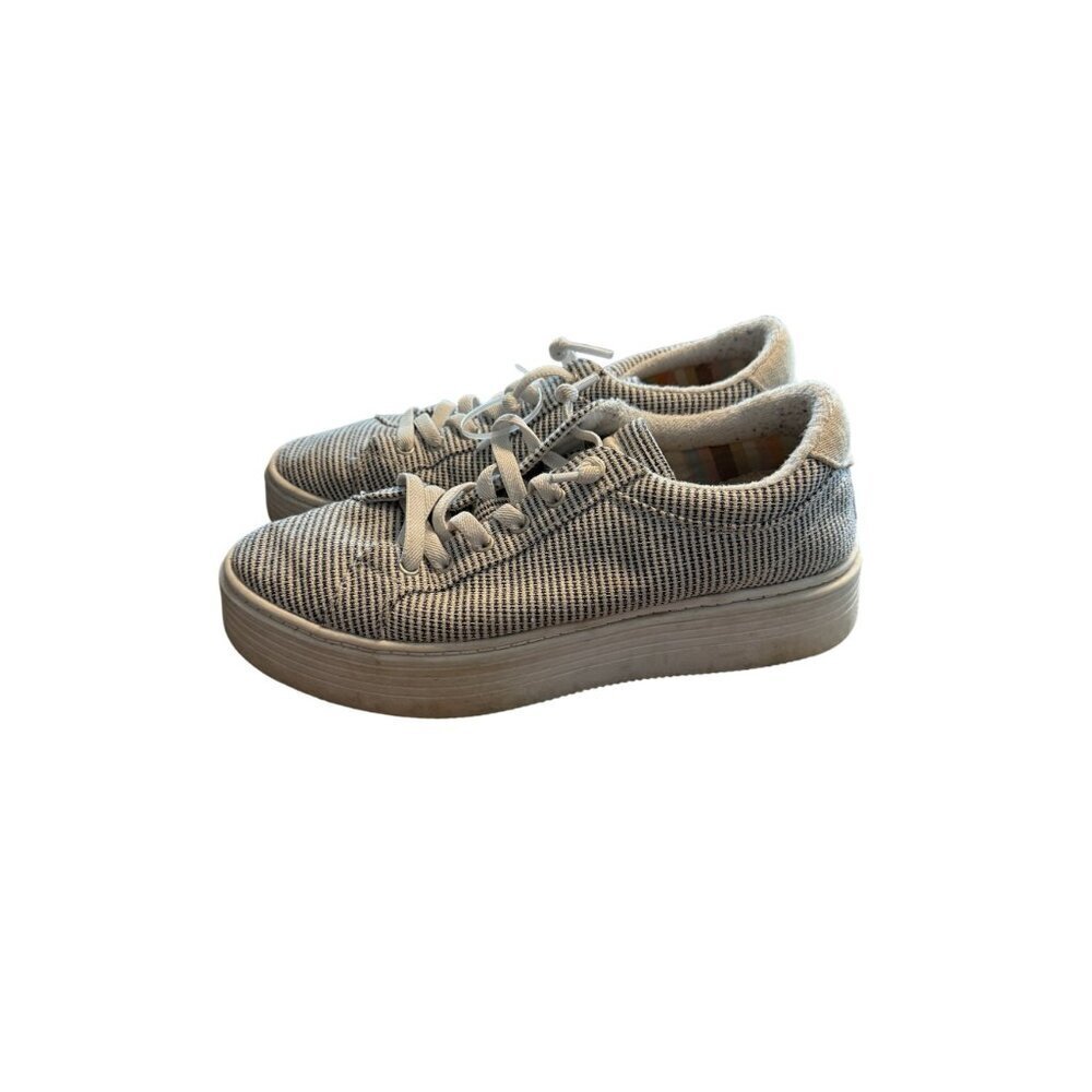 Roxy Womens Striped Canvas Lace-Up Sneakers Casual Style Size 9.5 White & Gray L - Picture 3 of 10